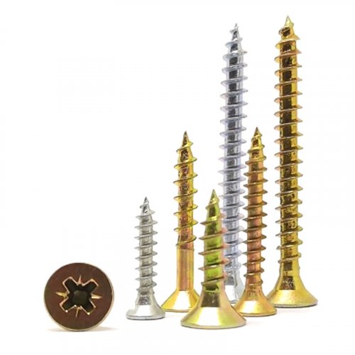 Yellow Zinc Plated Carbon Steel Chipboard Screws